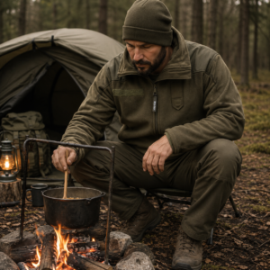 MFH Fleece-Jacke Alpin oliv KI generiert