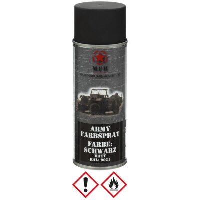 MFH Army Farbspray schwarz matt 400 ml