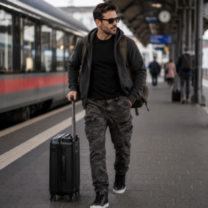 Brandit Adven Trousers dark camo KI generiert