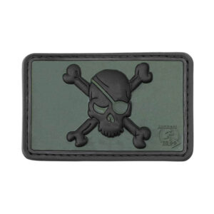 JTG Pirate Skull Rubber Patch forest green