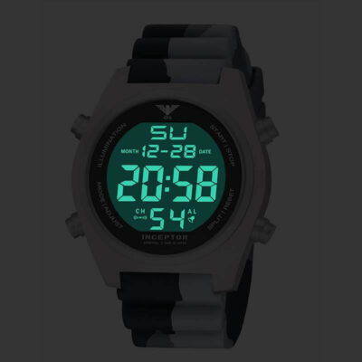 KHS Uhr Inceptor Steel Digital mit Taucherband schwarz camo