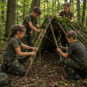 MFH US BDU Kinderhose woodland KI generiert