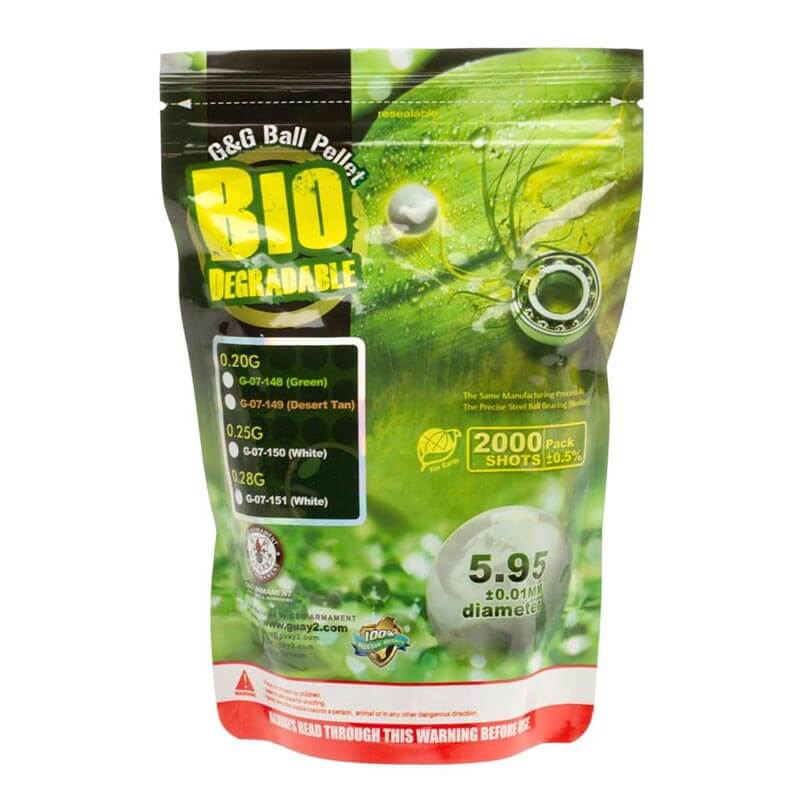 G&G Bio Precision BBs 6mm | 0,28g | 2.000 St. G&G Bio Precision BBs 6mm | 0,28g | 2.000 St.