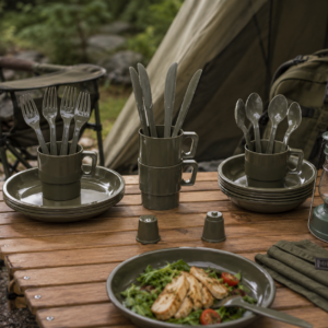 MFH Camping Kunststoffgeschirr 26-teilig