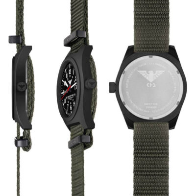 KHS Inceptor Black Steel Natoband steingrau-oliv
