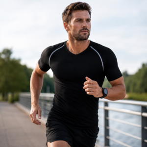pro-function Funktionsshirt technical-seamless schwarz KI generiert