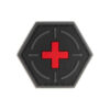 JTG Tactical Medic Red Cross Hexagon Rubber Patch blackmedic