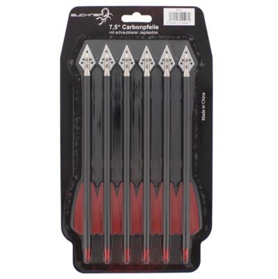 Buchner Carbonpfeile mit Jagdspitze 7,5" 6er Pack