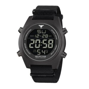 KHS Uhr Inceptor Black Steel Digital Natoband schwarz