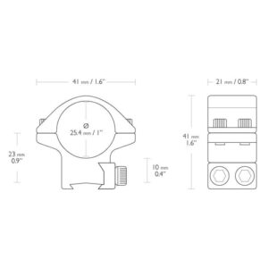 Hawke Match Ringmontagen 1" 9-11 mm 2 Stück niedrig