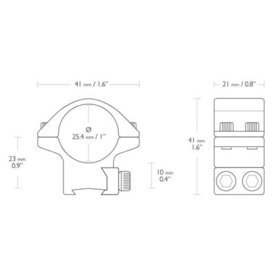 Hawke Match Ringmontagen 1" 9-11 mm 2 Stück niedrig