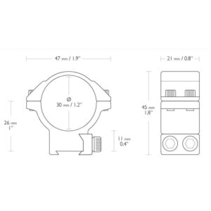 Hawke Match Ringmontagen 30mm 9-11 mm 2 Stück mittel