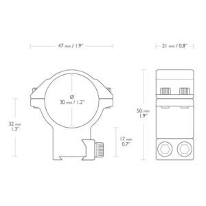 Hawke Match Ringmontagen 30mm 9-11 mm 2 Stück hoch