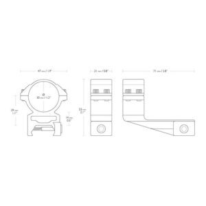 Hawke 50mm Reach Forward Mounts 30mm Weaver 2 Stück