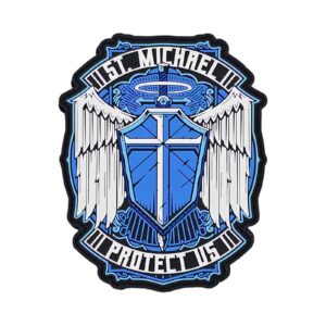 Patchlab St. Michael Protect Us Rubber Patch blau