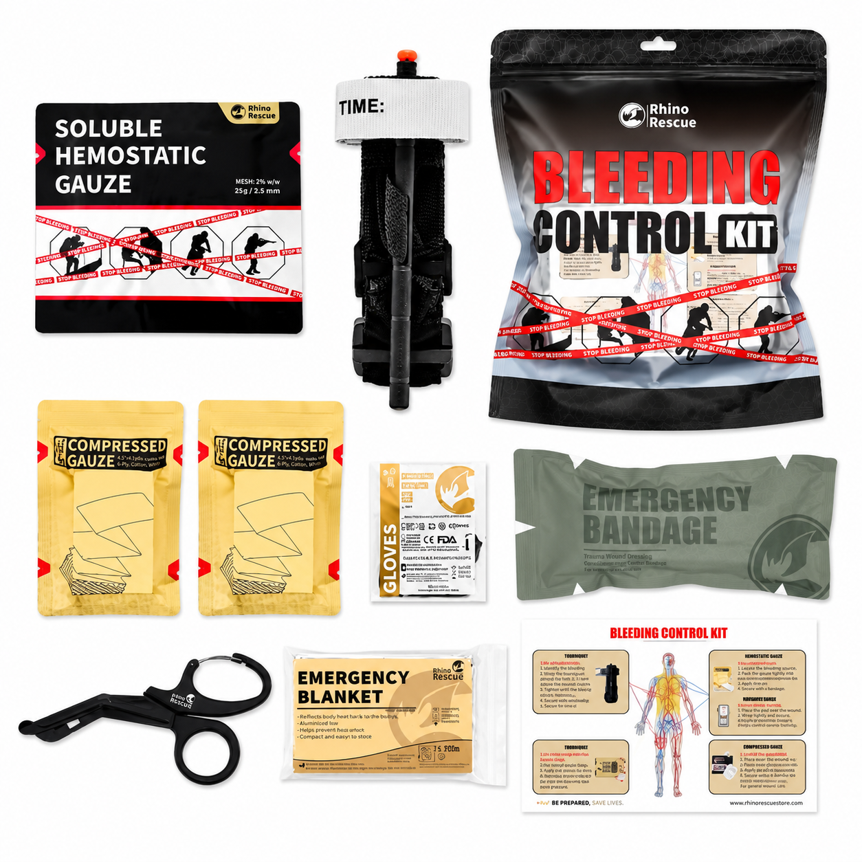 Rhino Rescue Bleeding Control Kit 8tlg. Rhino Rescue Bleeding Control Kit 8tlg.