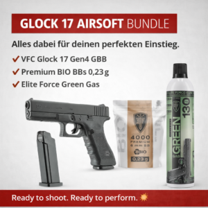 VFC GLOCK 17 Gen4 GBB Airsoft Starter Set inkl. EF Green Gas und EF Bio BBs