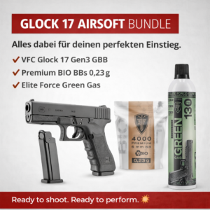 VFC GLOCK 17 GBB Airsoft Starter Set inkl. EF Green Gas und EF Bio BBs